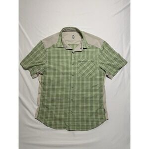 Club Ride Men's Cycling Shirt Button Down Mesh Green Size Medium